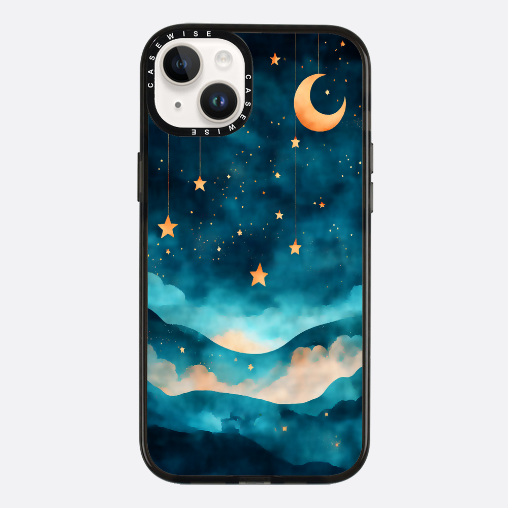 Aquarellträume Sterne Mond Nacht - Hülle
