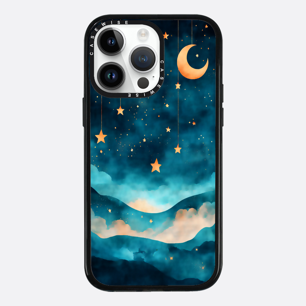 Aquarellträume Sterne Mond Nacht - Hülle