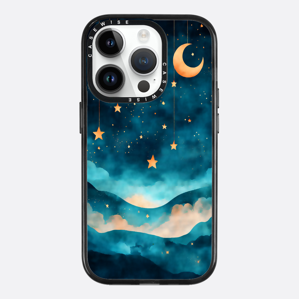 Aquarellträume Sterne Mond Nacht - Hülle