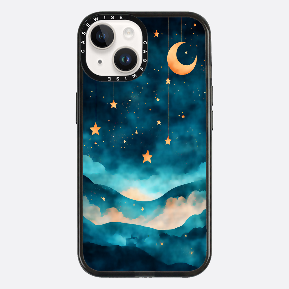 Aquarellträume Sterne Mond Nacht - Hülle