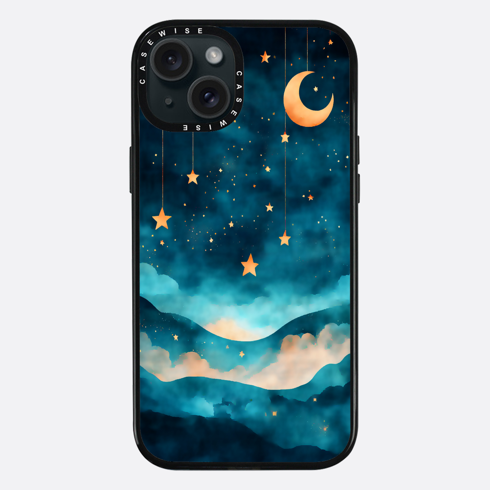 Aquarellträume Sterne Mond Nacht - Hülle
