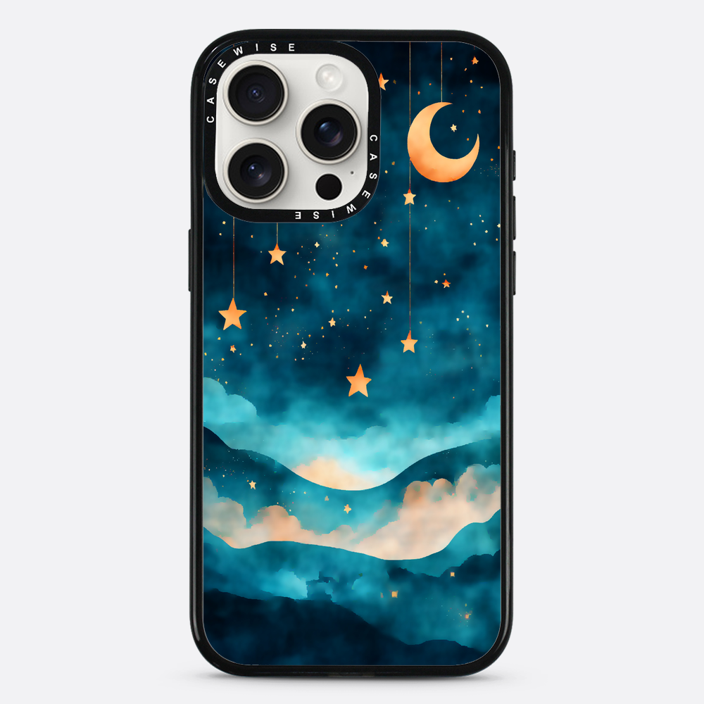 Aquarellträume Sterne Mond Nacht - Hülle