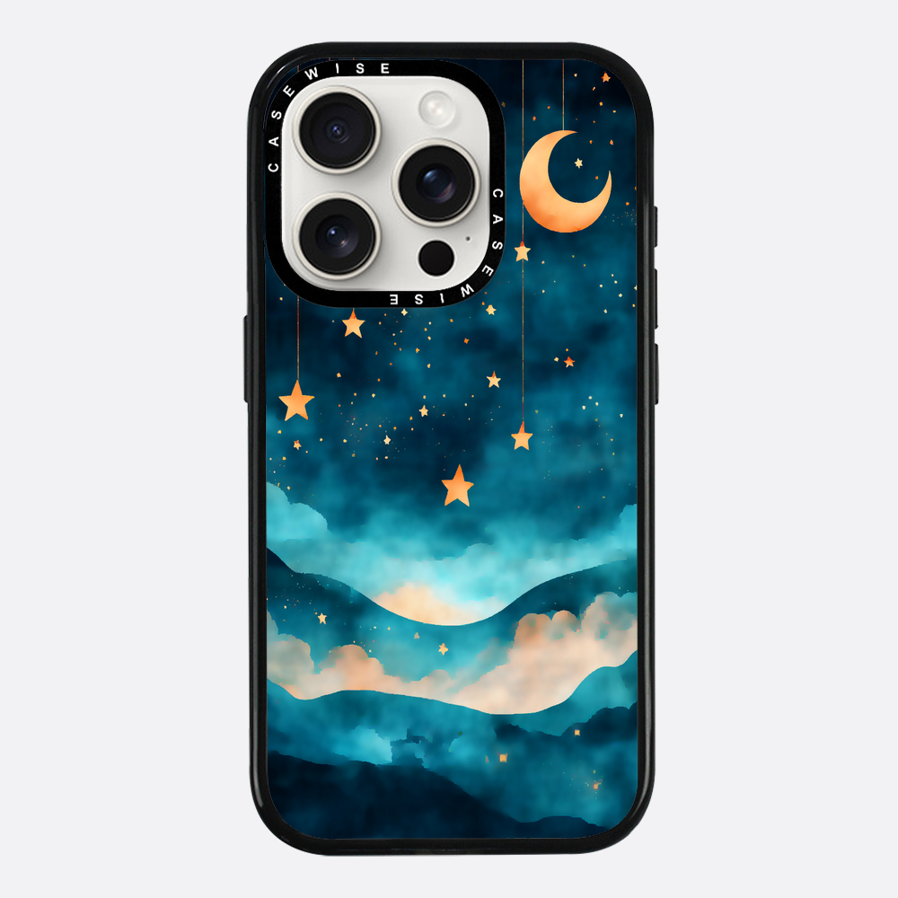 Aquarellträume Sterne Mond Nacht - Hülle