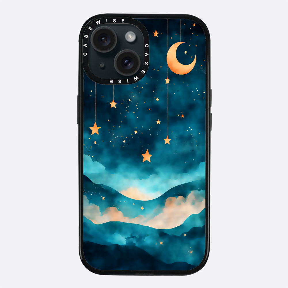 Aquarellträume Sterne Mond Nacht - Hülle