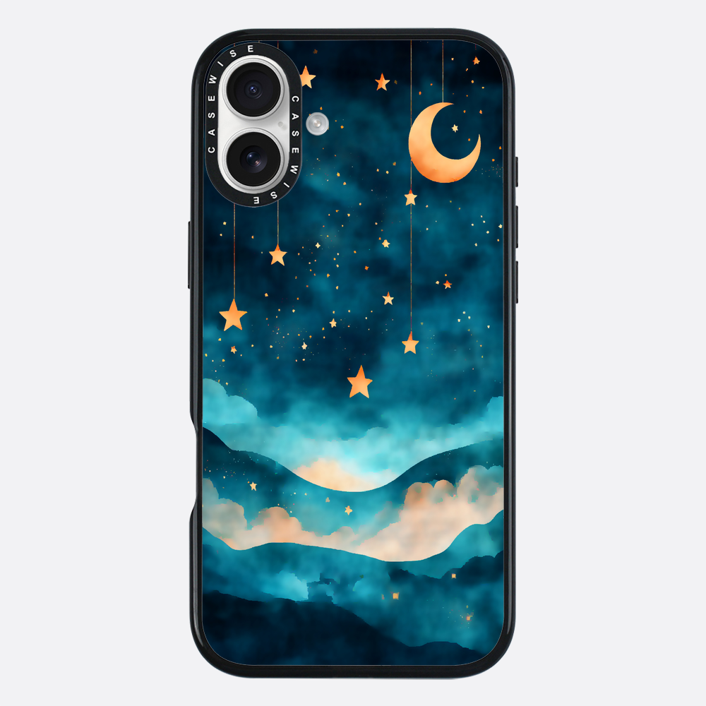 Aquarellträume Sterne Mond Nacht - Hülle
