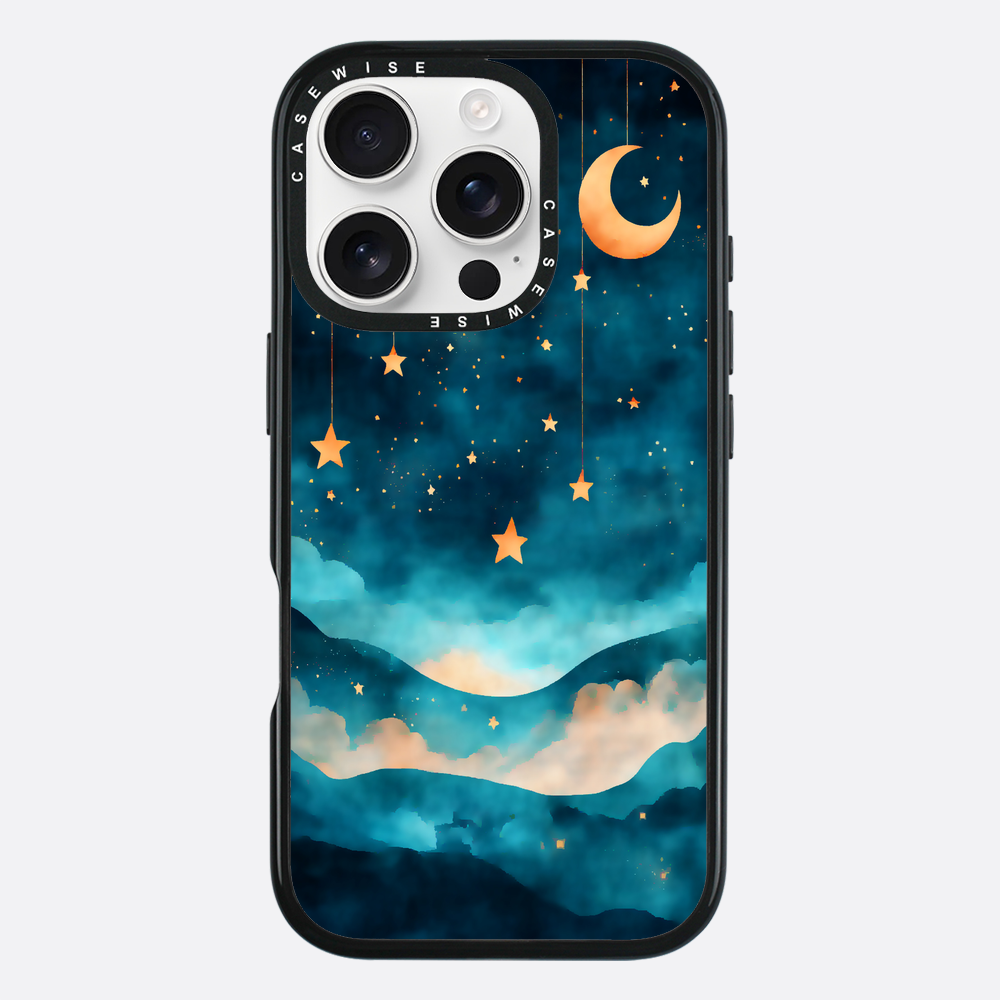 Aquarellträume Sterne Mond Nacht - Hülle