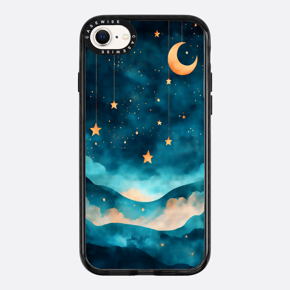 Aquarellträume Sterne Mond Nacht - Hülle