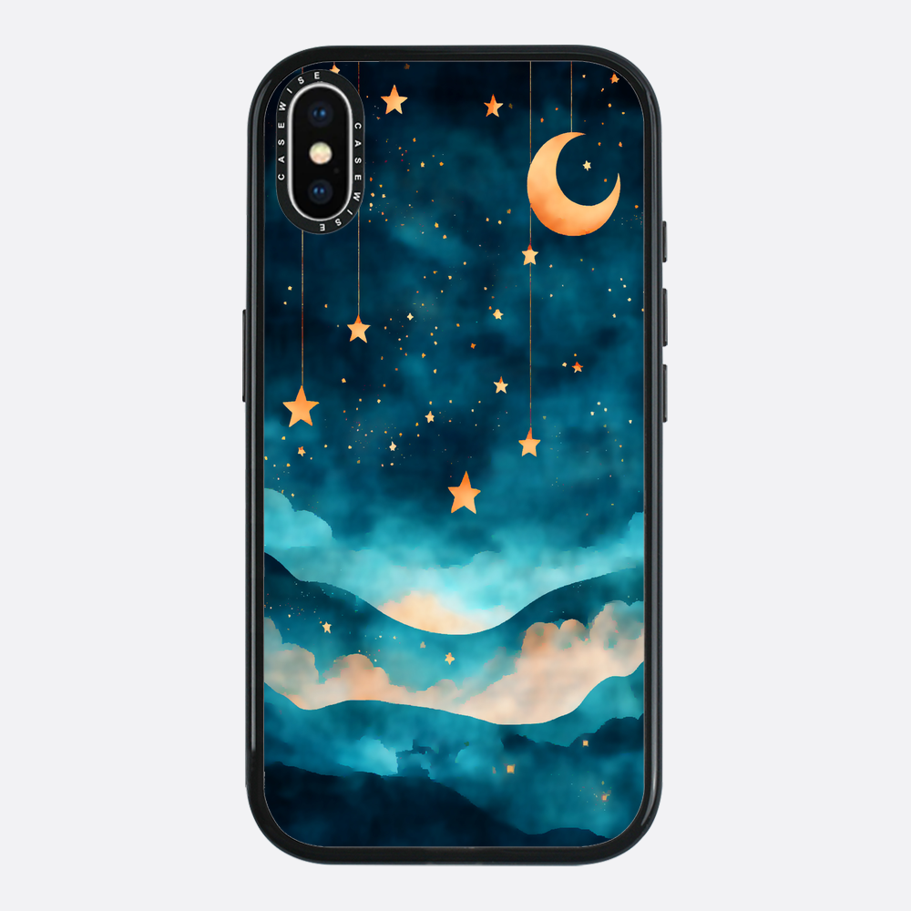 Aquarellträume Sterne Mond Nacht - Hülle