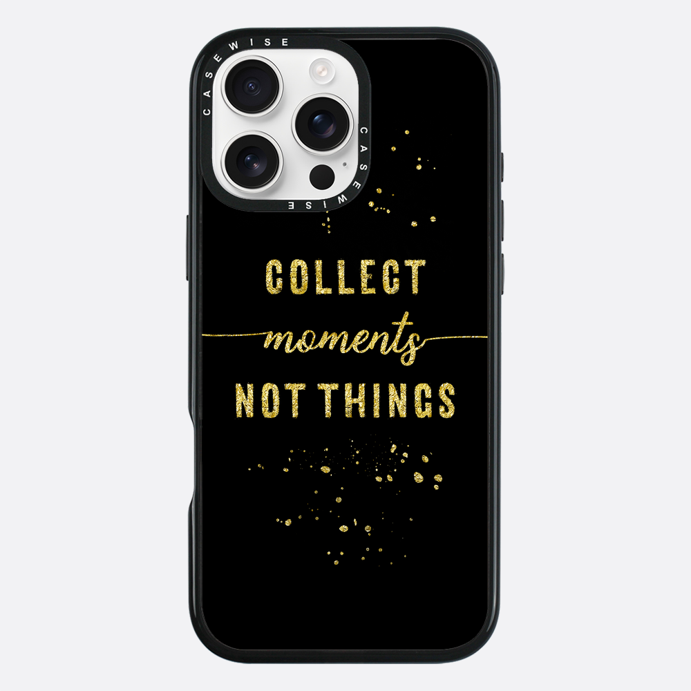 Text Kunst Gold sammeln Momente nicht Dinge - Hülle