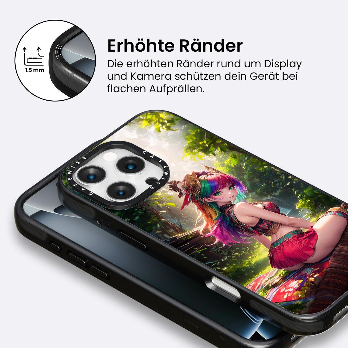 Regenbogen tropisches Mädchen - Hülle