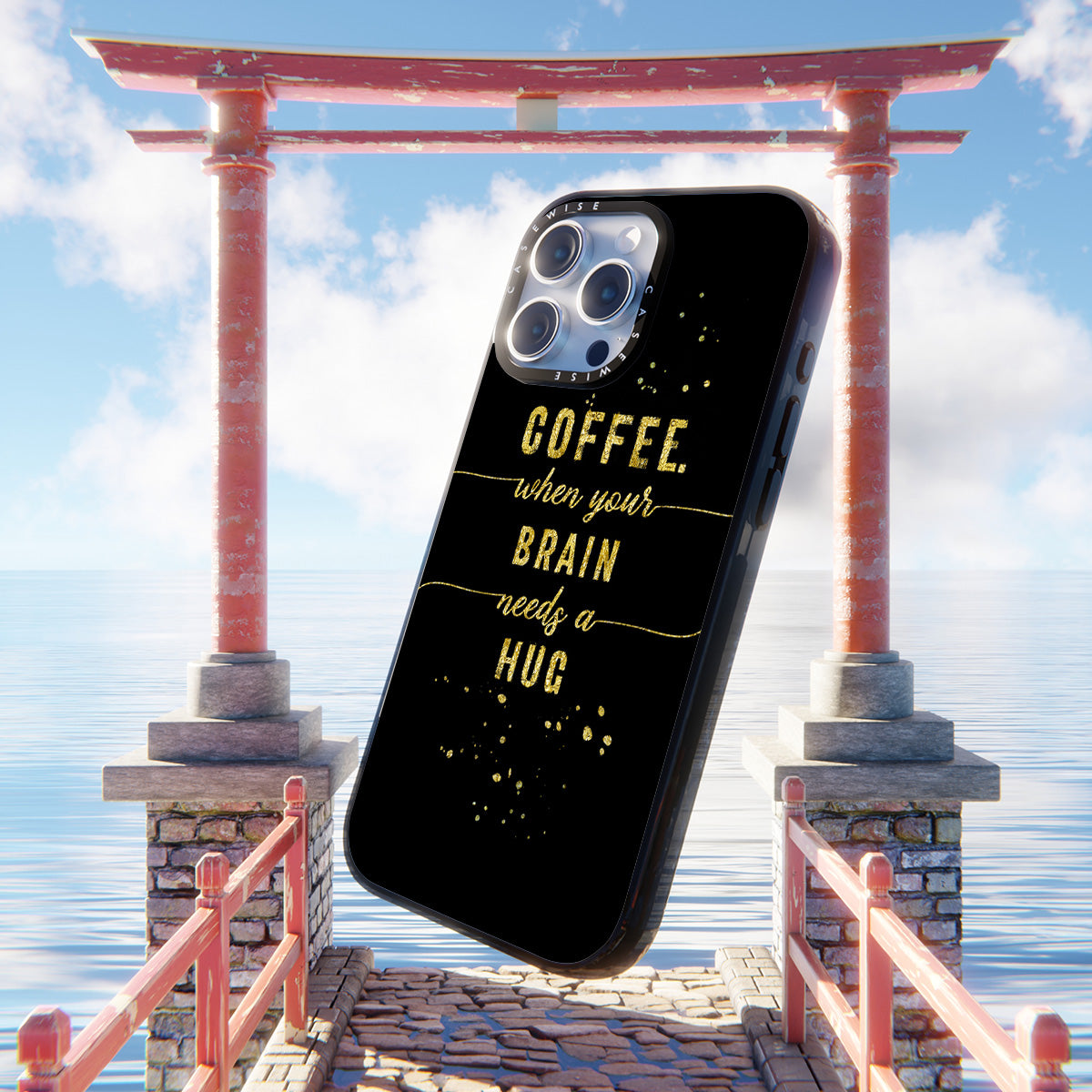 Textkunst Goldkaffee Wenn Ihr Gehirn eine Umarmung braucht - Hülle