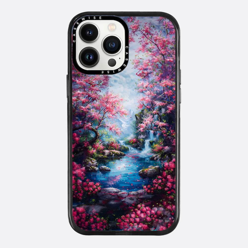 Kirschblüte Fluss Natur - Hülle