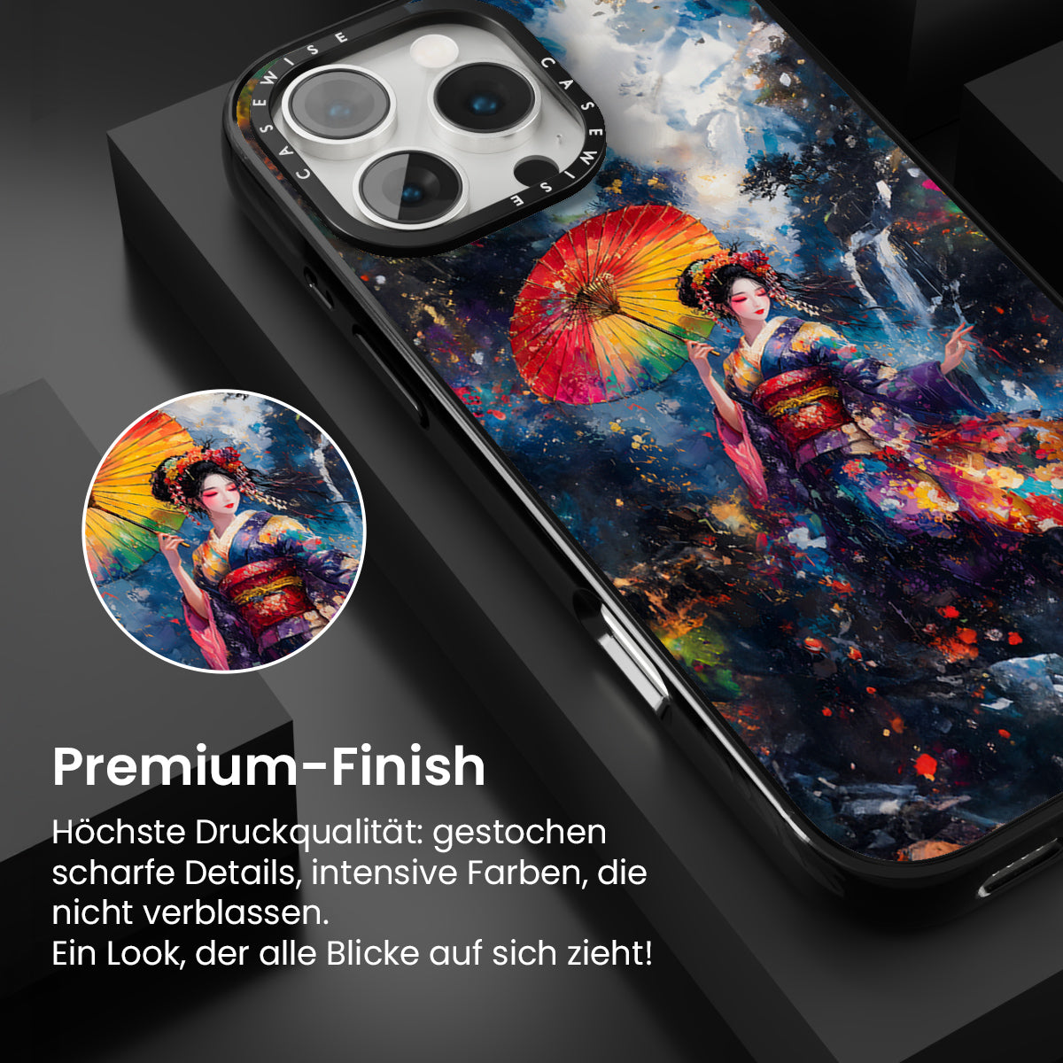 Regenbogen Regenschirm Geisha - Hülle