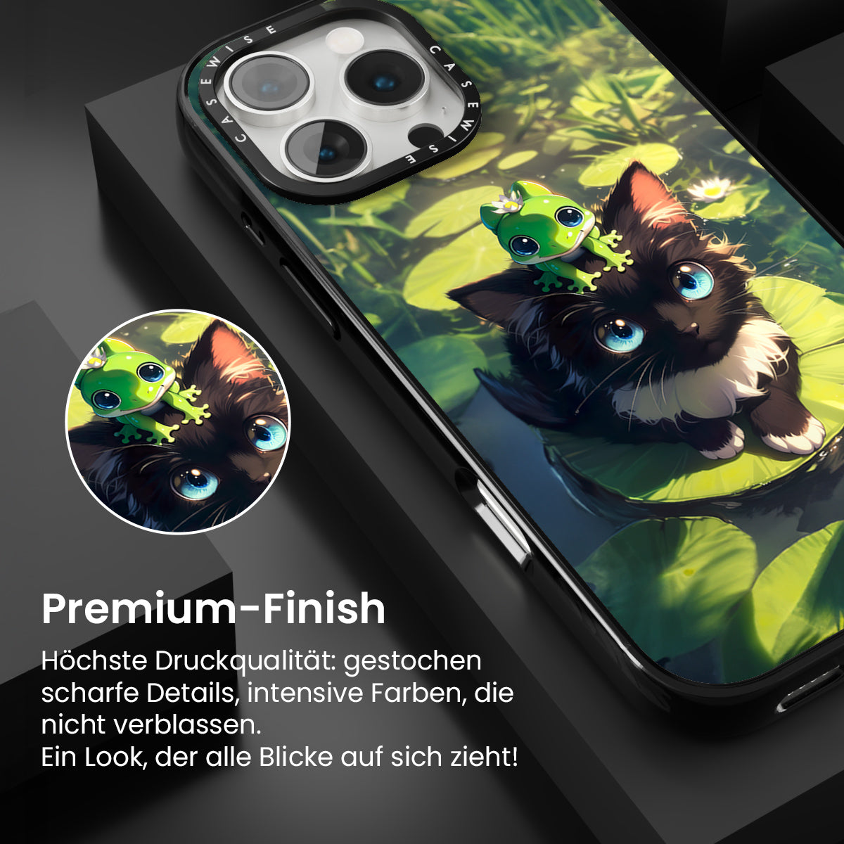 Schwarze Katze und Froschfreundschaft - Hülle