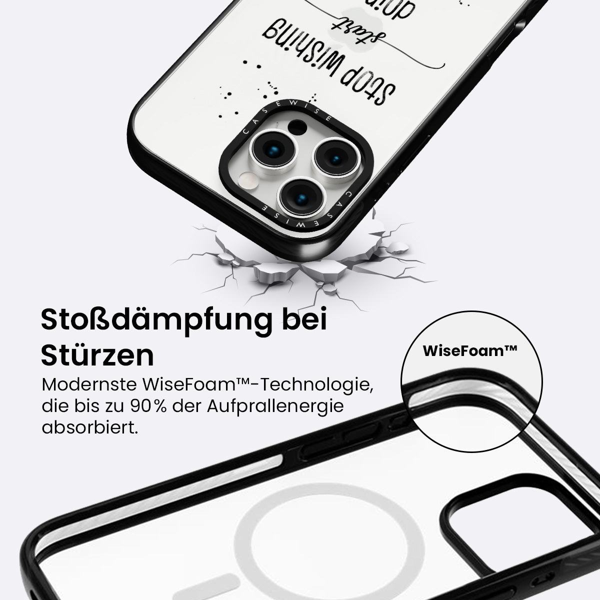 Textkunst hören Sie auf zu wünschen, beginnen zu tun - Hülle