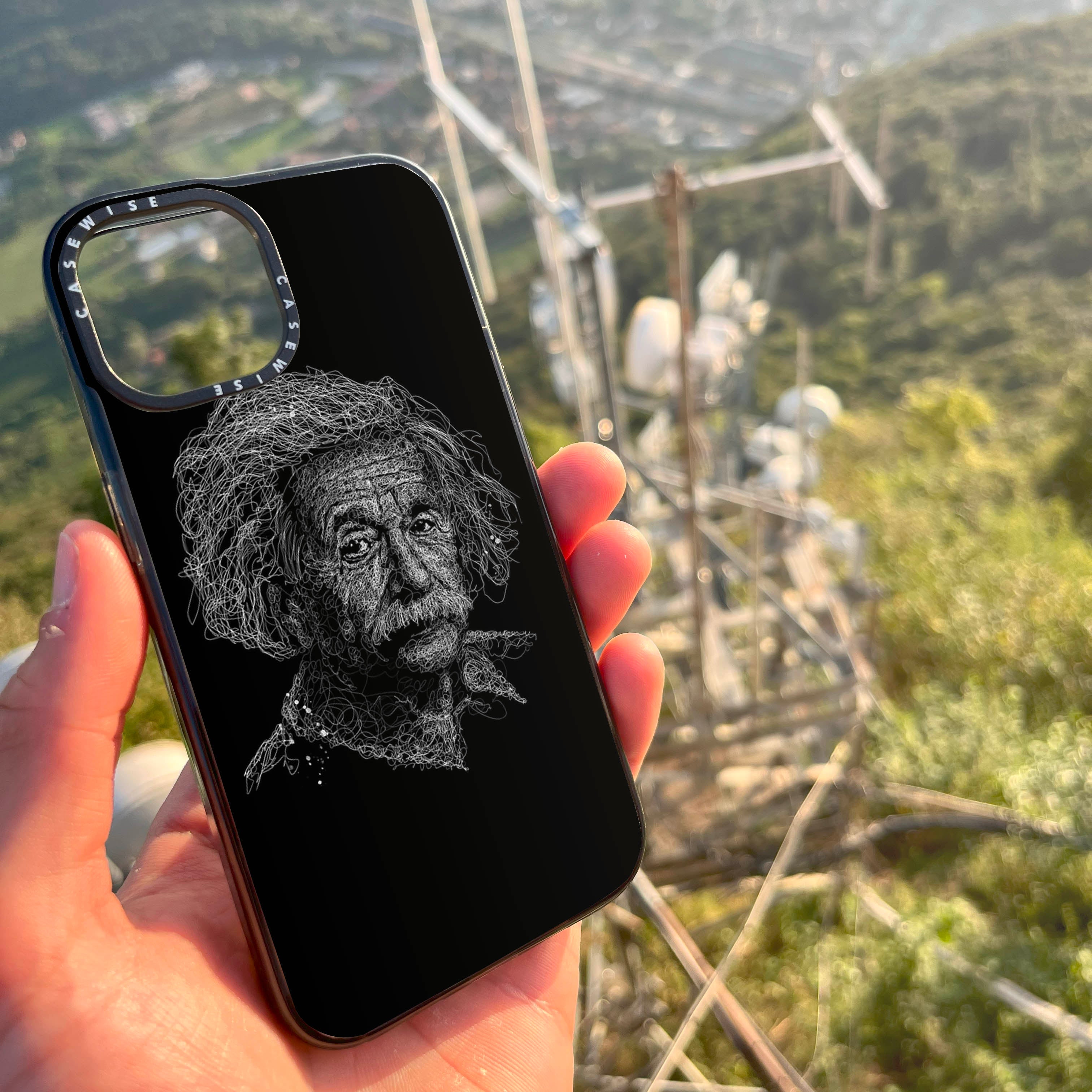 Digital Scribble Art Design, inspiriert von Albert Einstein - Hülle