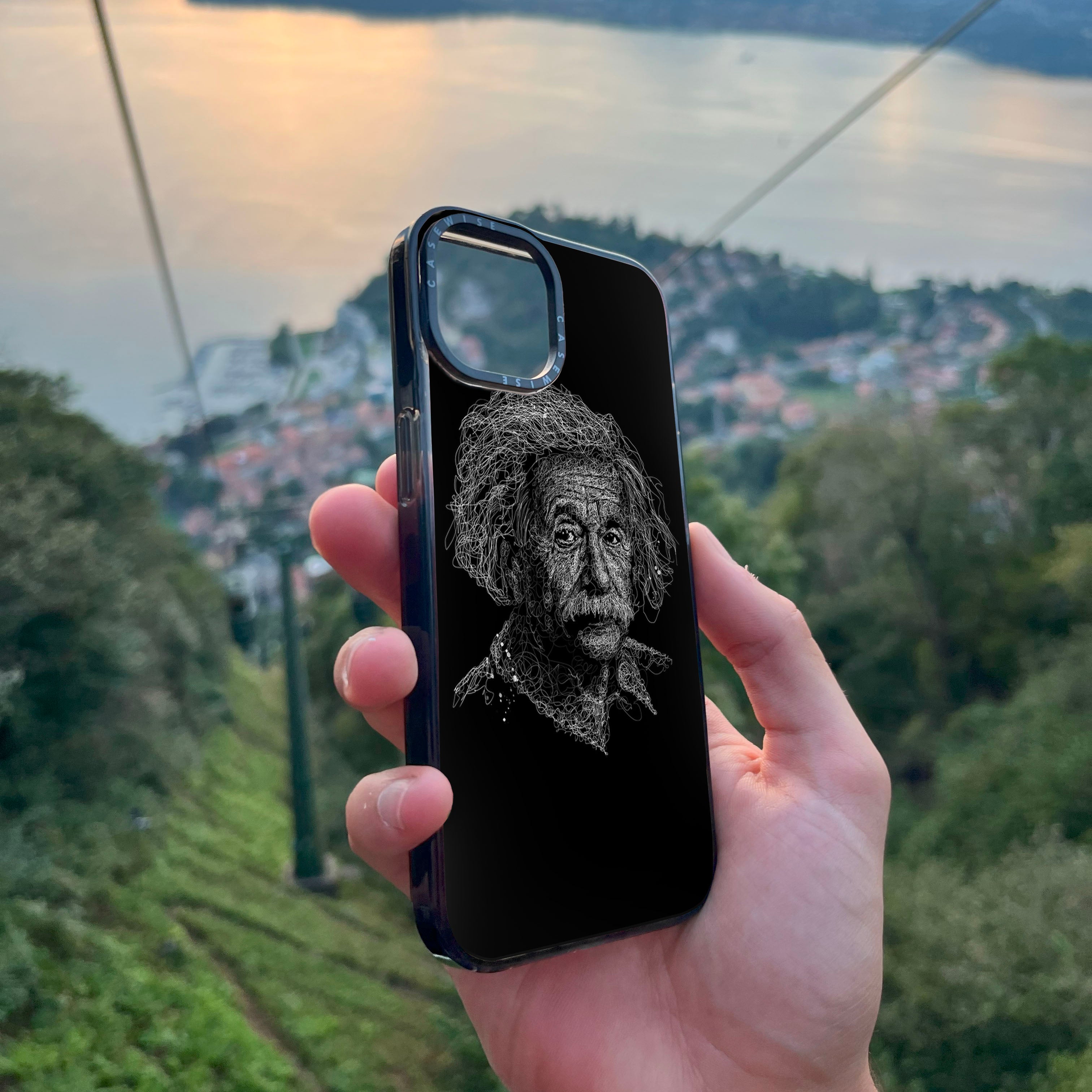 Digital Scribble Art Design, inspiriert von Albert Einstein - Hülle