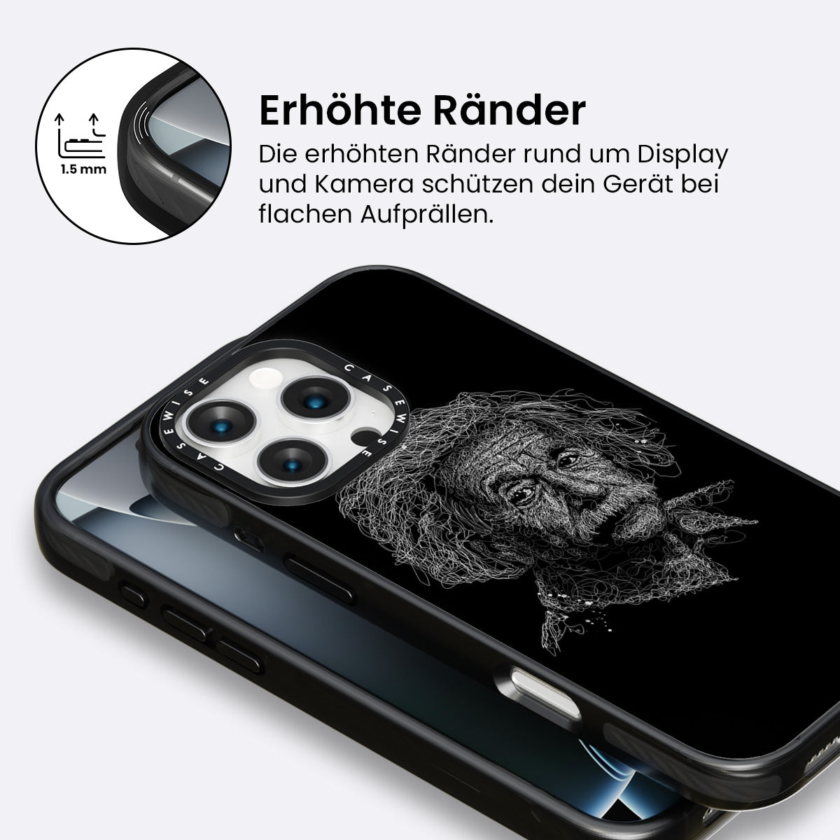Digital Scribble Art Design, inspiriert von Albert Einstein - Hülle