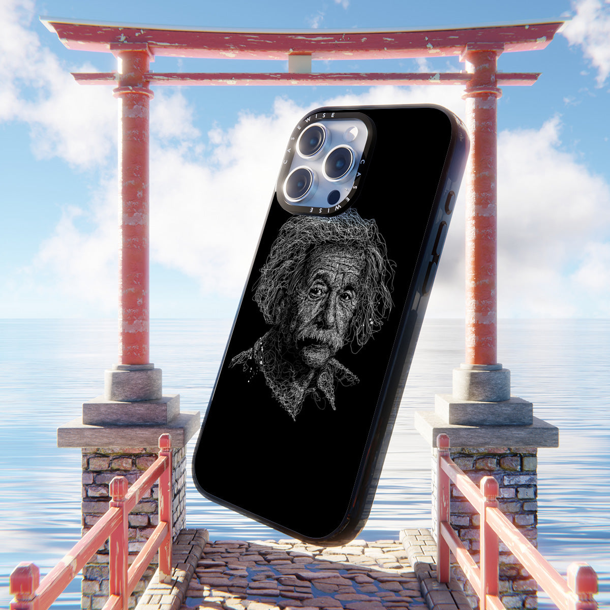 Digital Scribble Art Design, inspiriert von Albert Einstein - Hülle