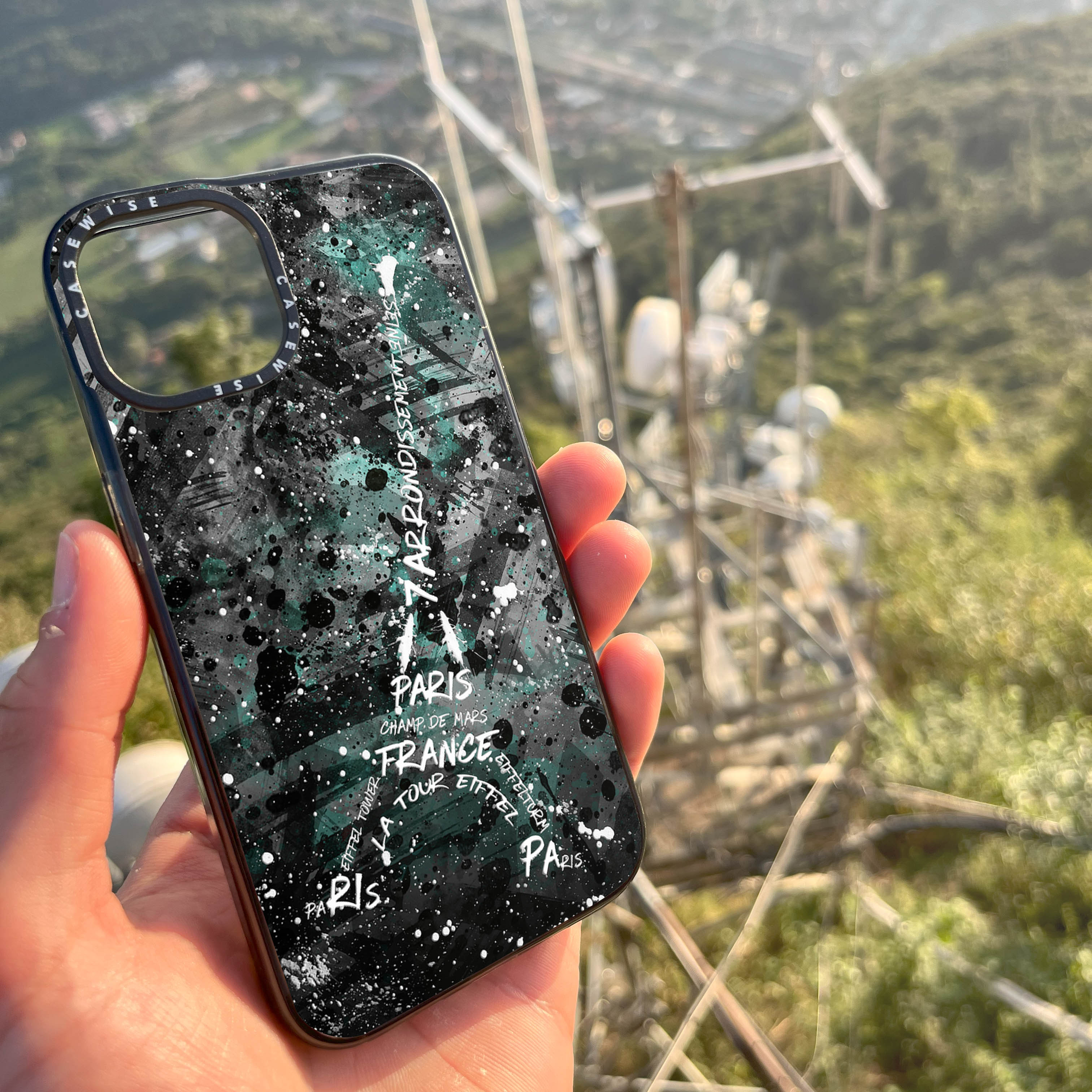 Digitalkunst Eiffelturm Türkis - Hülle