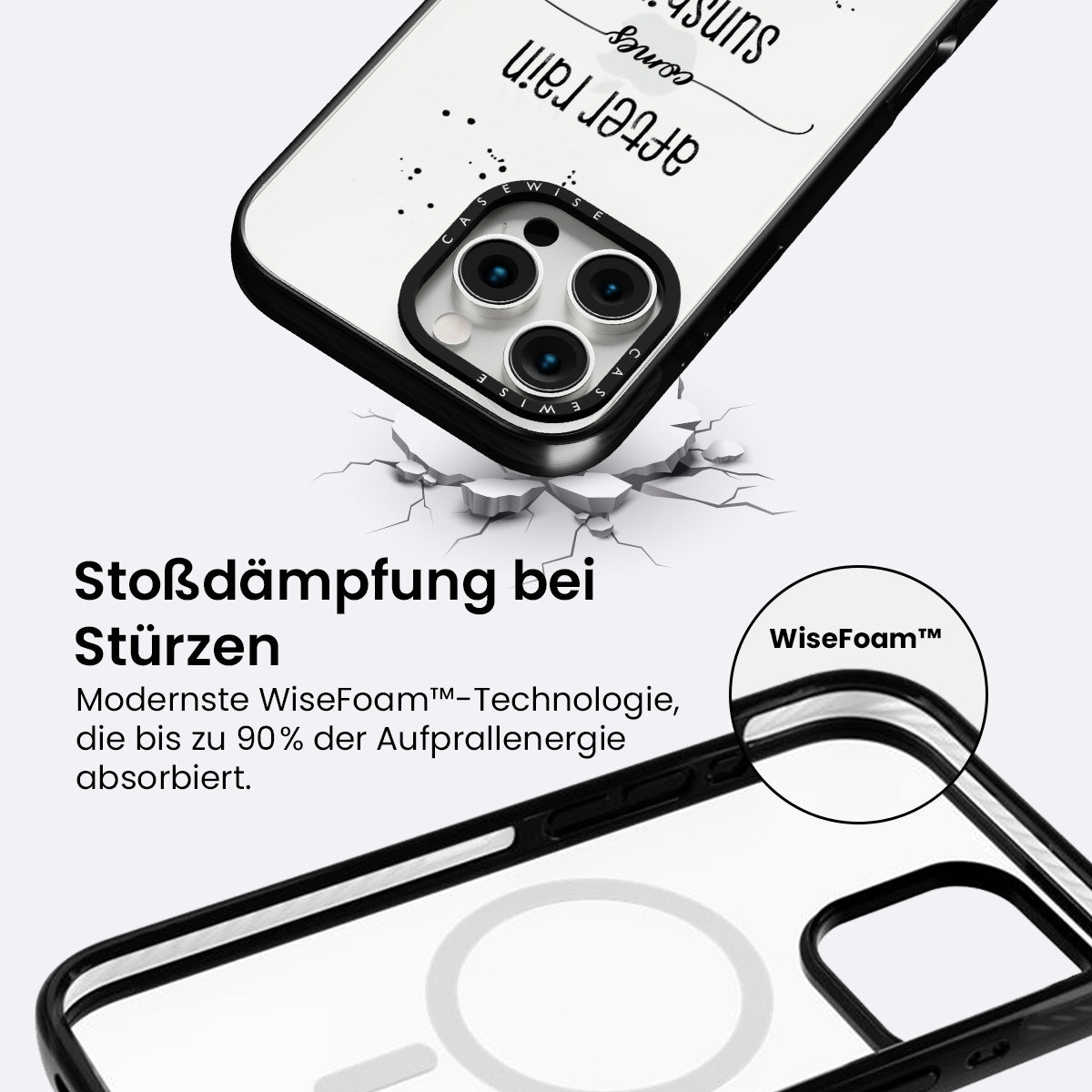 Textkunst nach Regen kommt Sonnenschein - Hülle