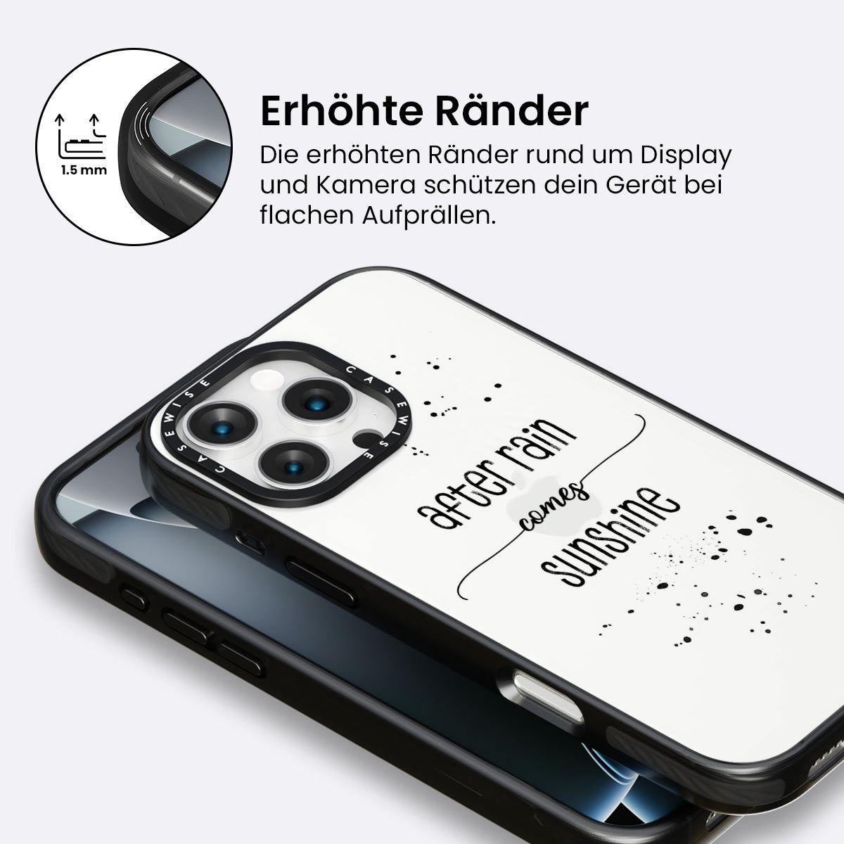 Textkunst nach Regen kommt Sonnenschein - Hülle
