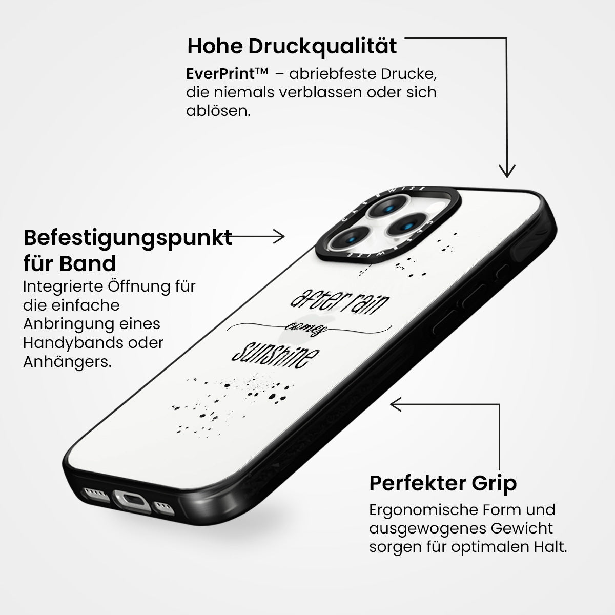 Textkunst nach Regen kommt Sonnenschein - Hülle