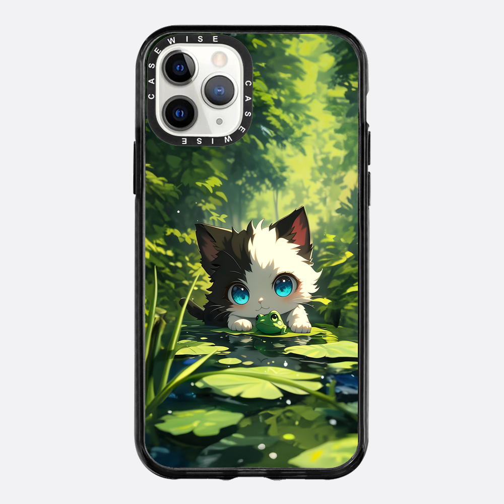 Süße Katze mit Frosch - Hülle