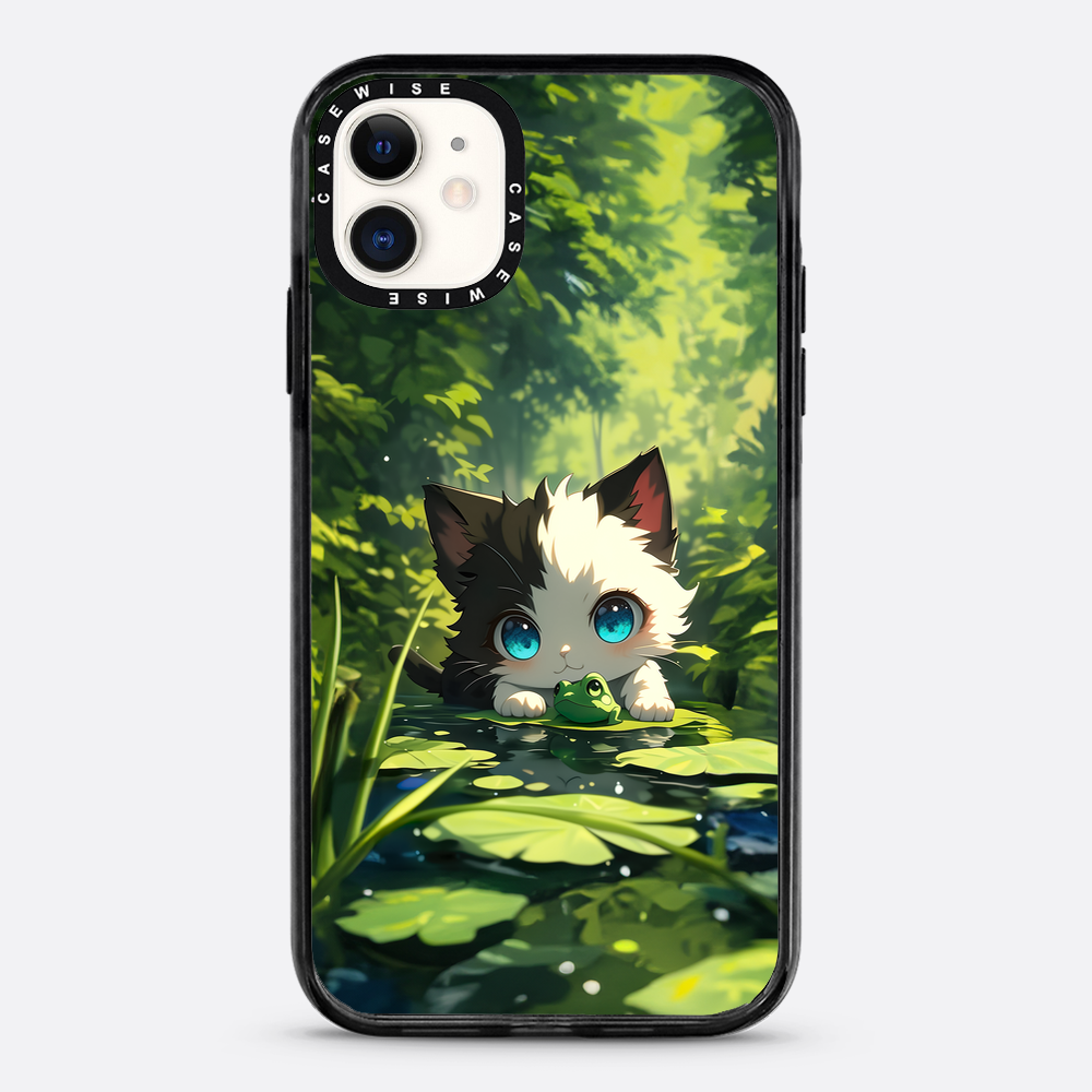 Süße Katze mit Frosch - Hülle