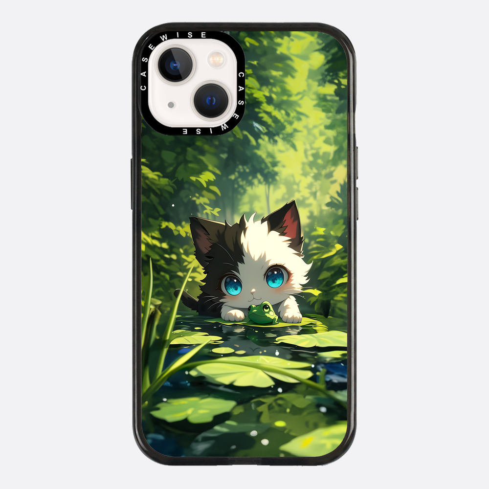 Süße Katze mit Frosch - Hülle