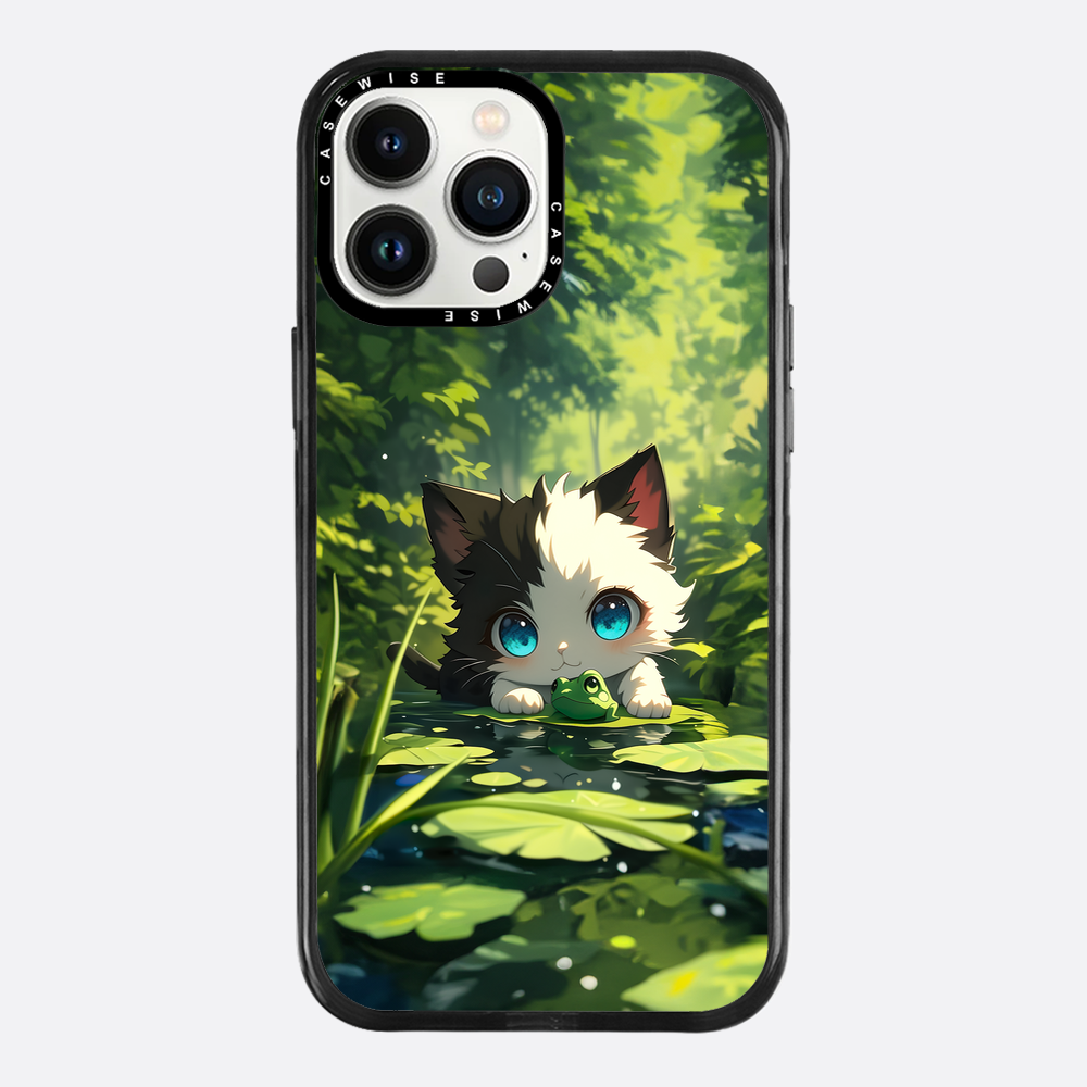 Süße Katze mit Frosch - Hülle