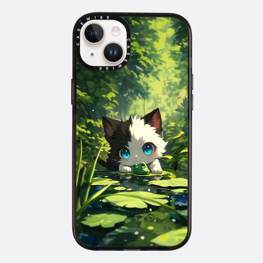 Süße Katze mit Frosch - Hülle