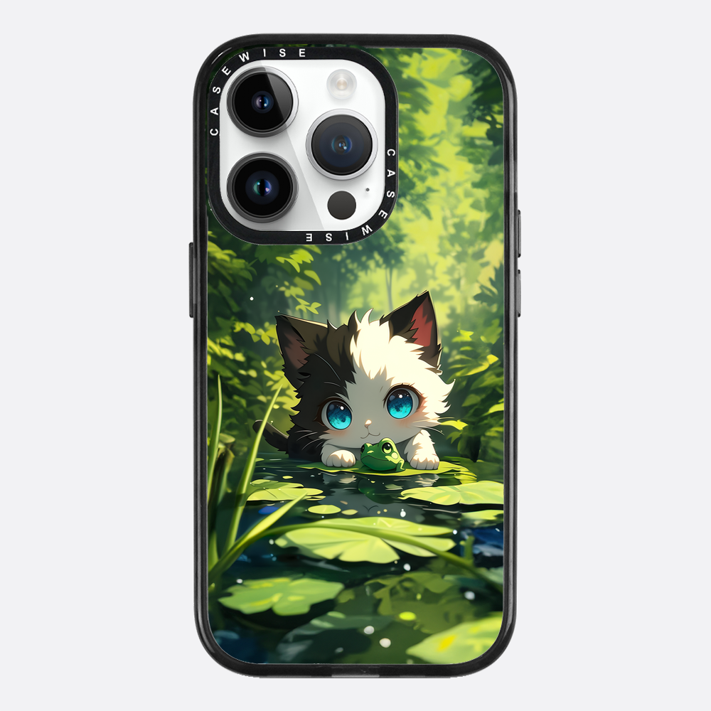Süße Katze mit Frosch - Hülle