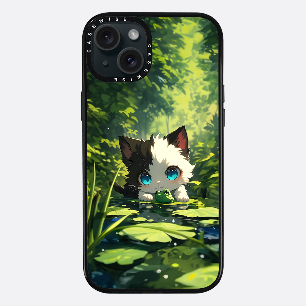 Süße Katze mit Frosch - Hülle