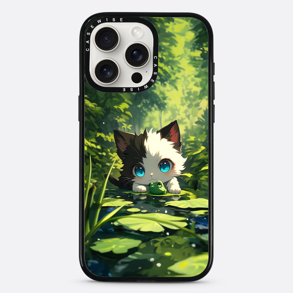 Süße Katze mit Frosch - Hülle
