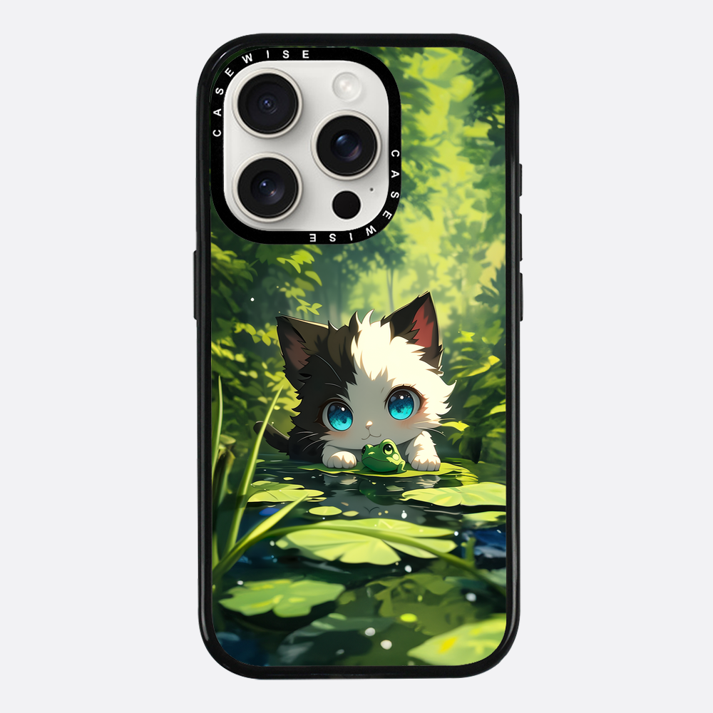Süße Katze mit Frosch - Hülle