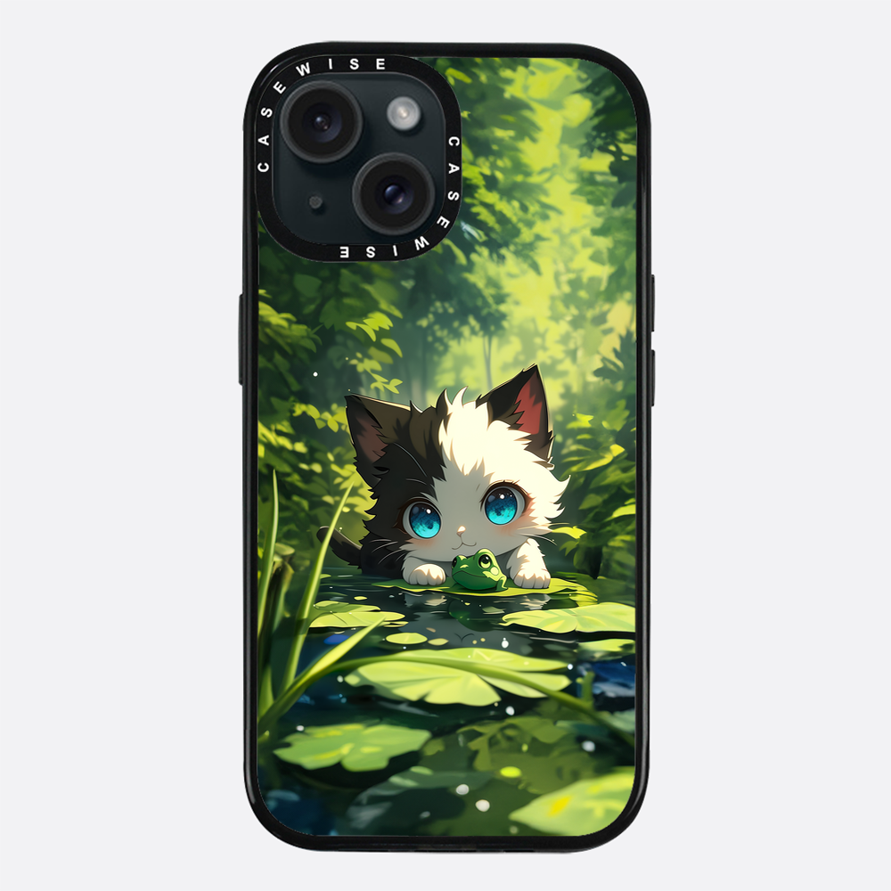Süße Katze mit Frosch - Hülle