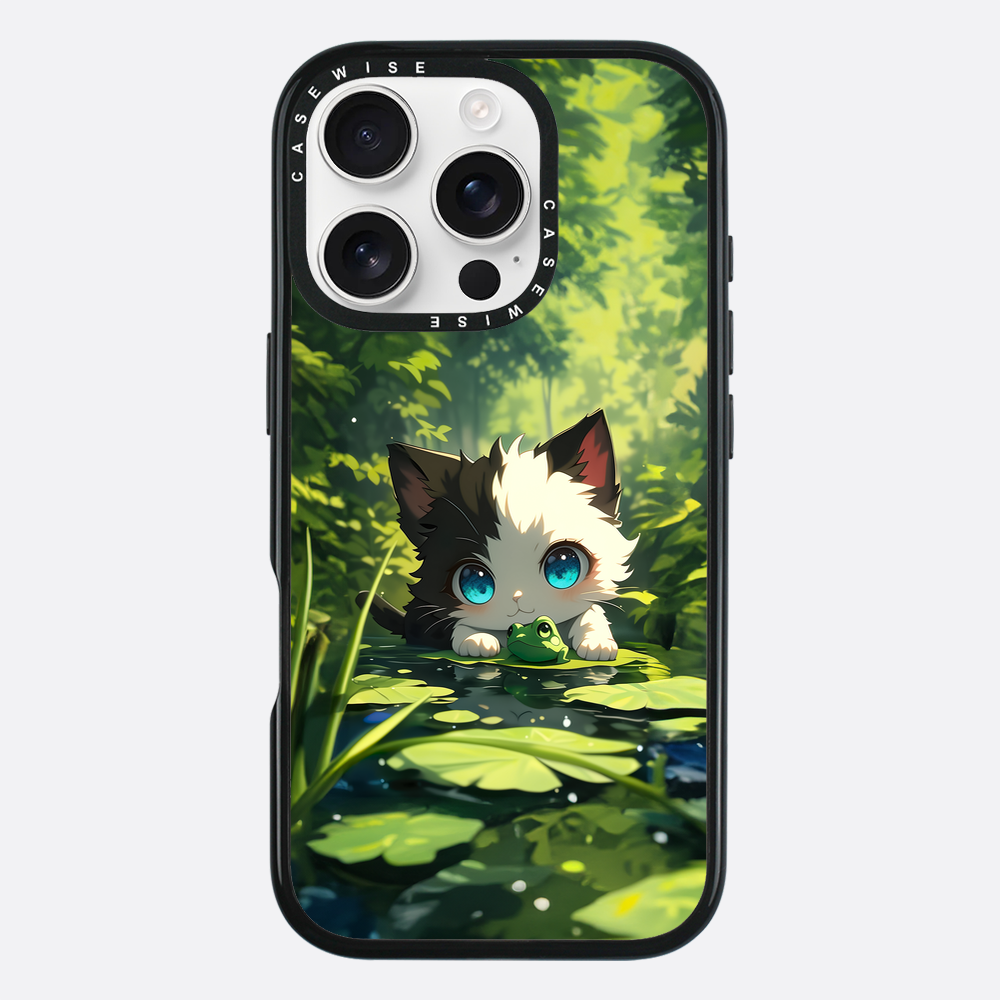 Süße Katze mit Frosch - Hülle