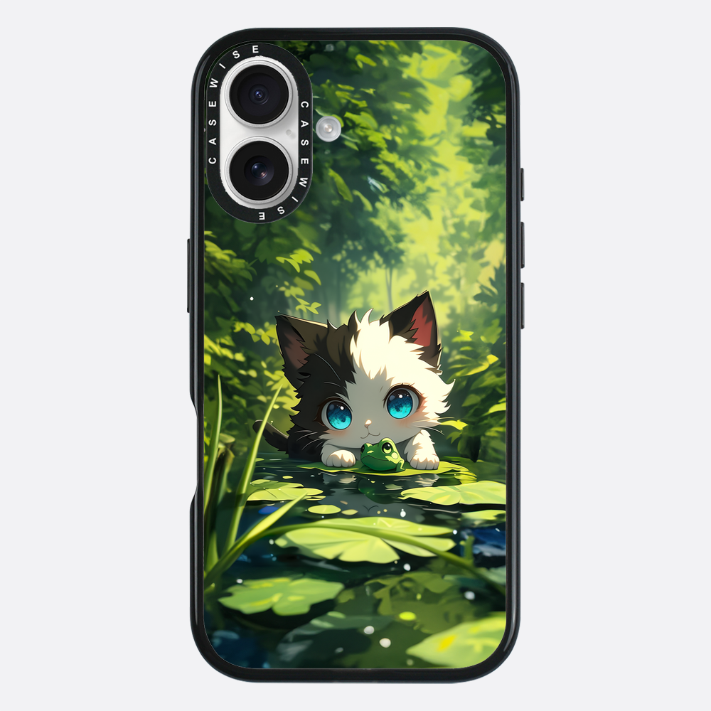 Süße Katze mit Frosch - Hülle