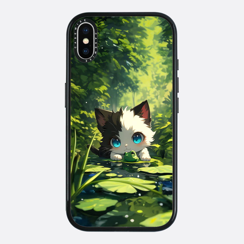 Süße Katze mit Frosch - Hülle