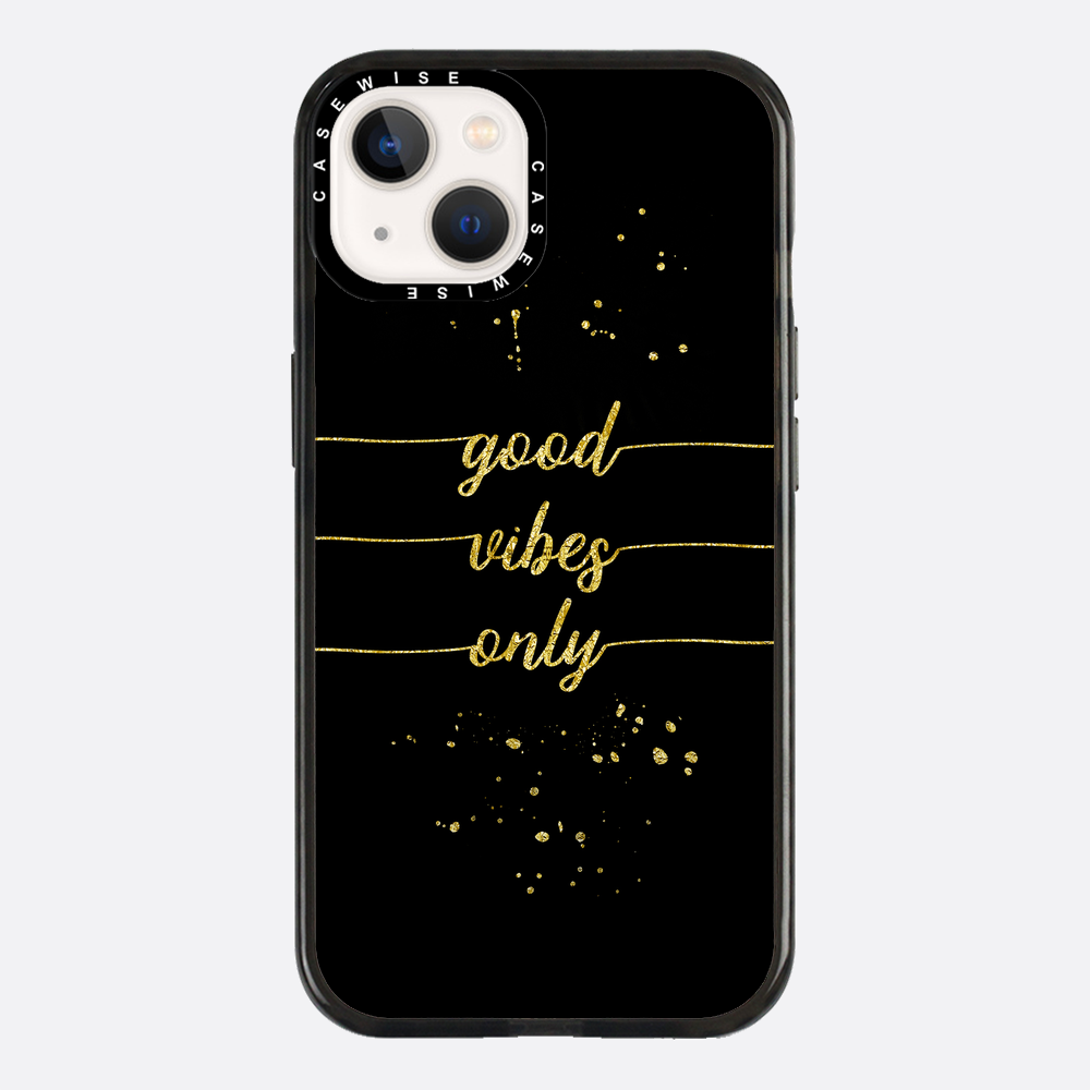 Text Kunst Gold nur gute Stimmung - Hülle
