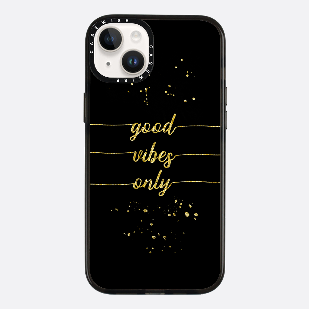 Text Kunst Gold nur gute Stimmung - Hülle