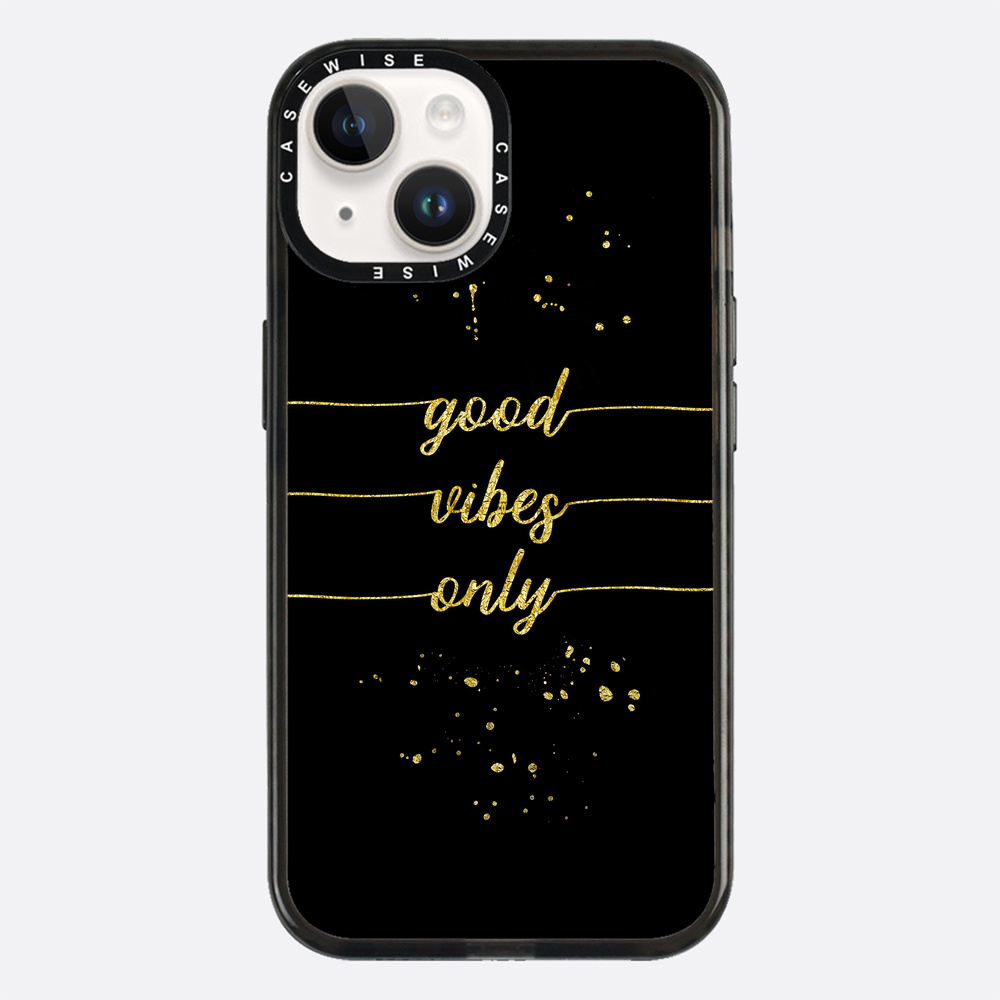 Text Kunst Gold nur gute Stimmung - Hülle