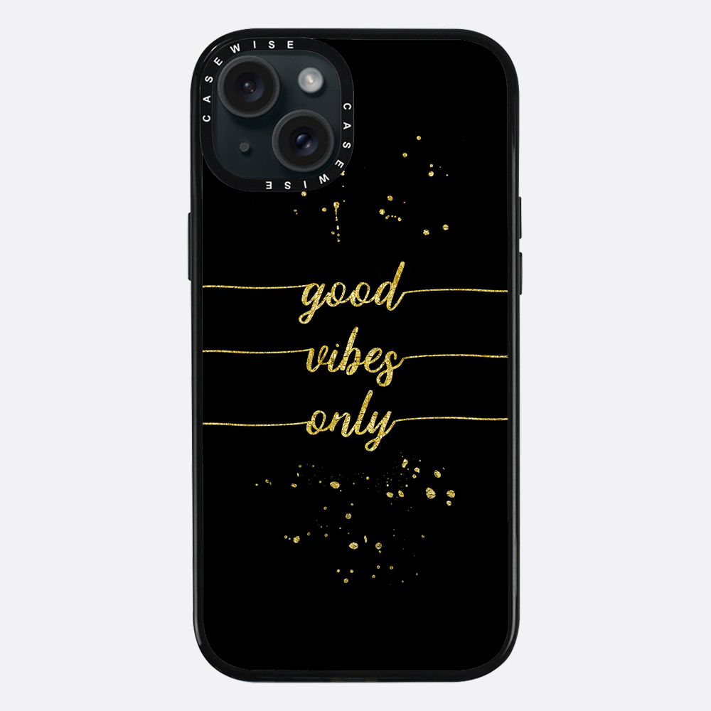Text Kunst Gold nur gute Stimmung - Hülle