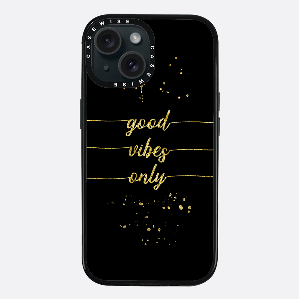Text Kunst Gold nur gute Stimmung - Hülle