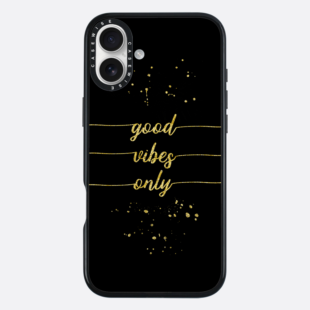 Text Kunst Gold nur gute Stimmung - Hülle