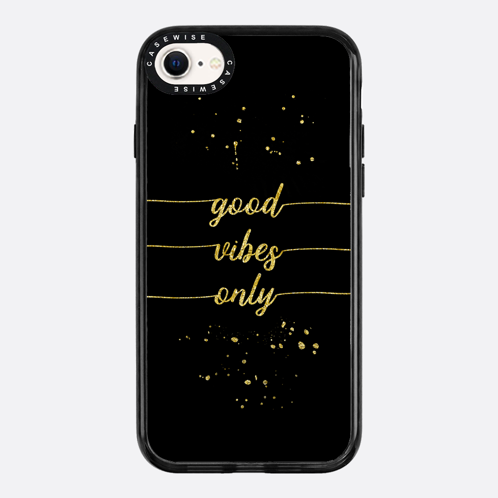 Text Kunst Gold nur gute Stimmung - Hülle