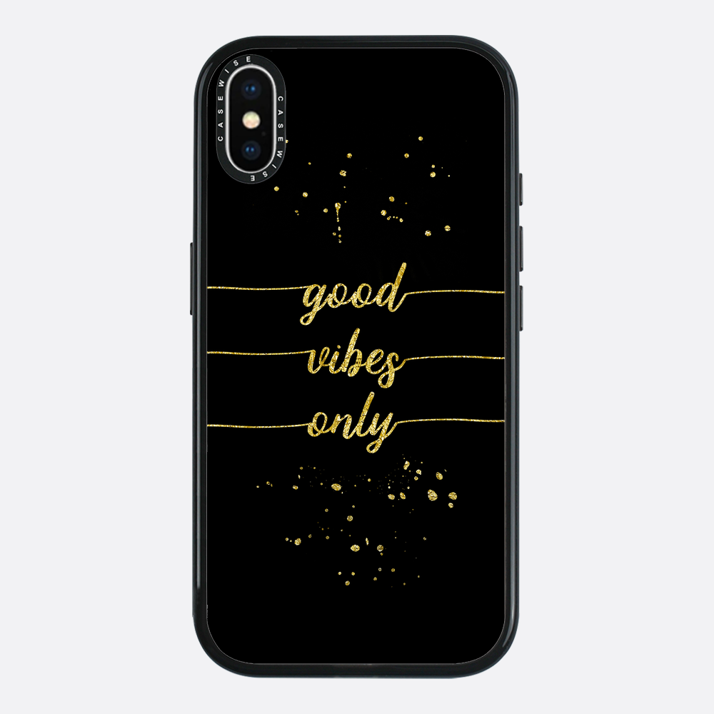 Text Kunst Gold nur gute Stimmung - Hülle