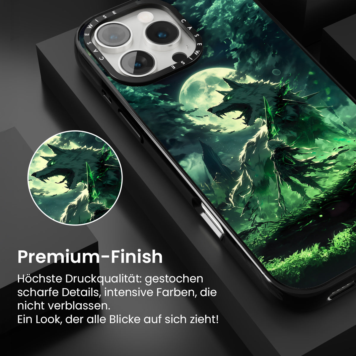 Grüner Wolf Mondlicht - Hülle