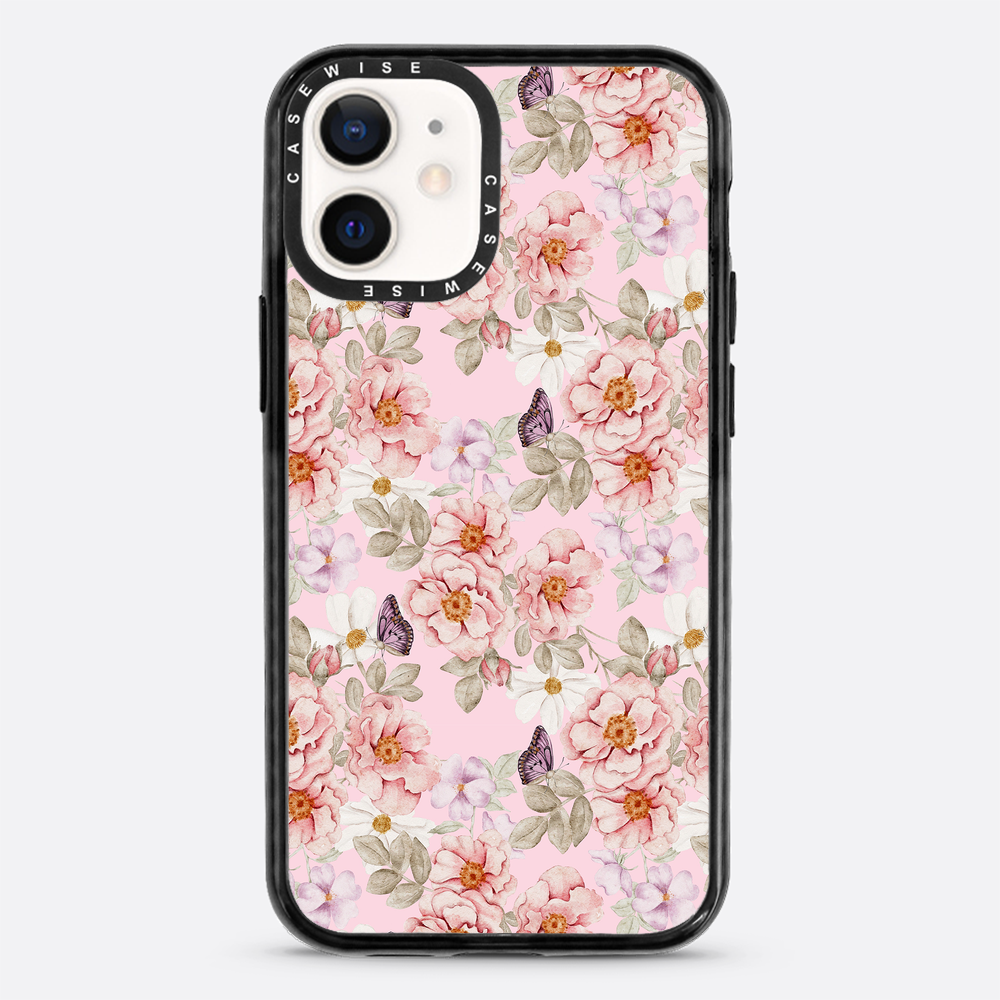 Ein Blumengarten auf einem rosa Hintergrund - Hülle